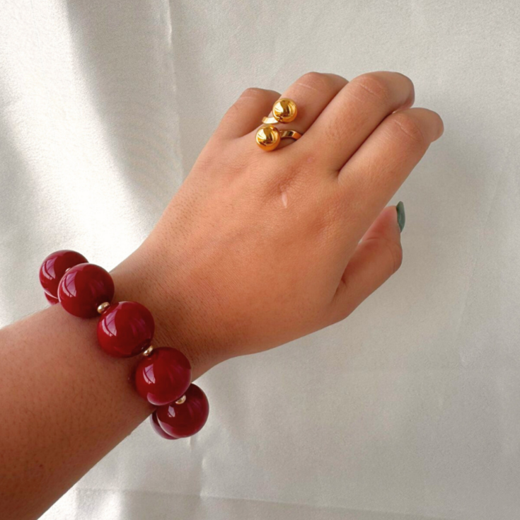 Pulsera Aurora rojo intenso