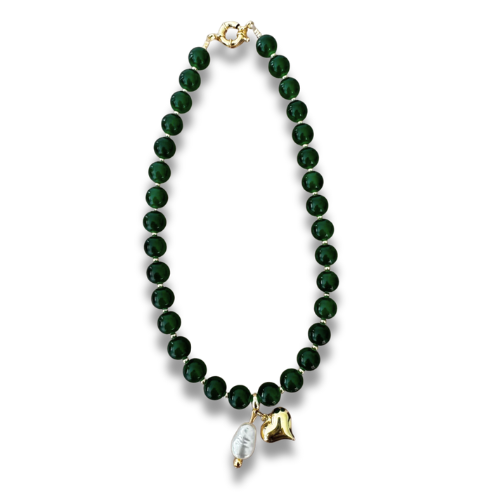 Collar Martina Verde con separadores dorados